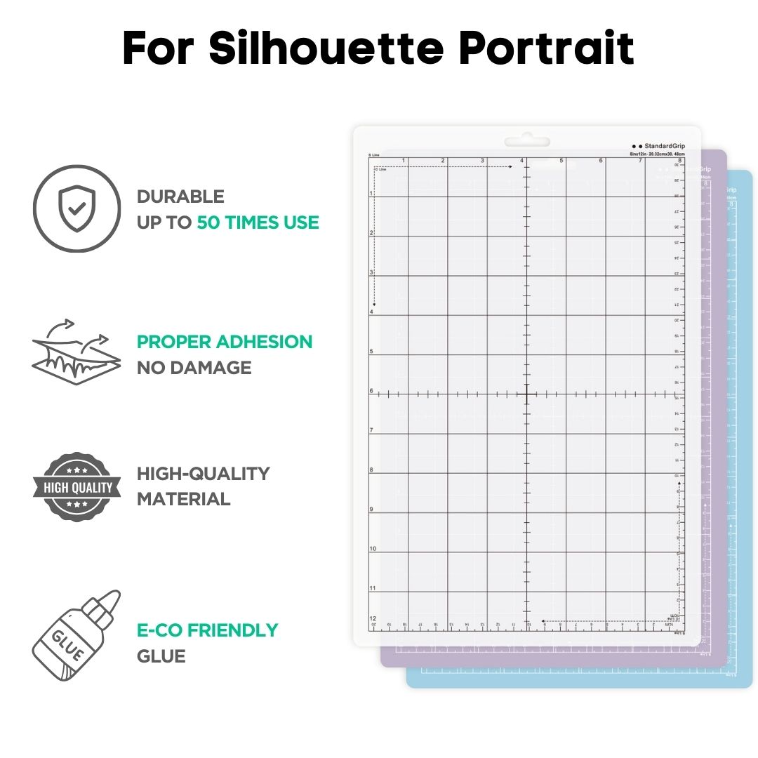 Plotter Cutting Mat - 8X12in PVC Cutting Mat for Silhouette